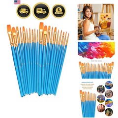 Paint Brushes Set, 2 Pack 20 Pcs Round-Pointed Tip Nylon Hair Artist Acrylic …