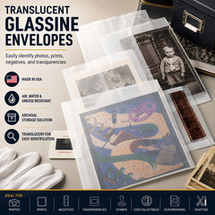100 Pack 8×10 Glassine Envelopes Photo Print Document Storage