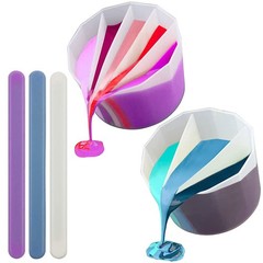 3/5 Cavity Split Cups for Paint Pouring, Reusable Silicone Split Cup for Acry…