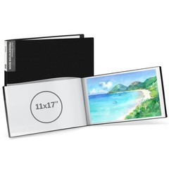 Dunwell 11×17 Portfolio Binder (Black, Horizontal), Presentation Book with 24…