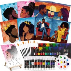 36 Pcs Paint and Sip Kit for Adults 8”x10” Pre Drawn Canvas for Painting DI…