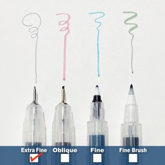 Karappo Pen, 0.25mm Extra Fine tip 5pcs set, Empty refillable ink pen, for le…