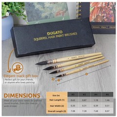 Professional Squirrel Hair Watercolor Brushes Set