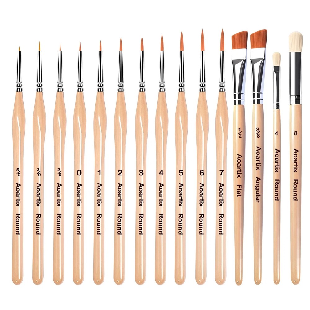 Miniature Brush Dry Brushes Model Paintbrush Set for Acrylic Oil Watercolor