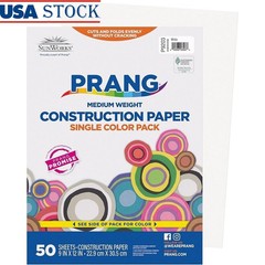 Construction Paper 50 Sheets Medium Weight Arts Crafts Projects Smooth Finish US
