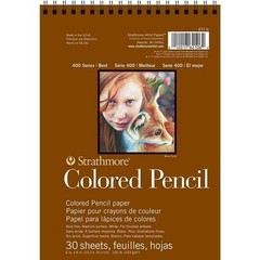 Strathmore 400 Series Colored Pencil Pad, 6″x8″ Wire Bound, 30 Sheets