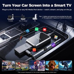 LAMTTO 2-in-1 Car TV Mate Pro – Wireless CarPlay Adapter with HD Media Por