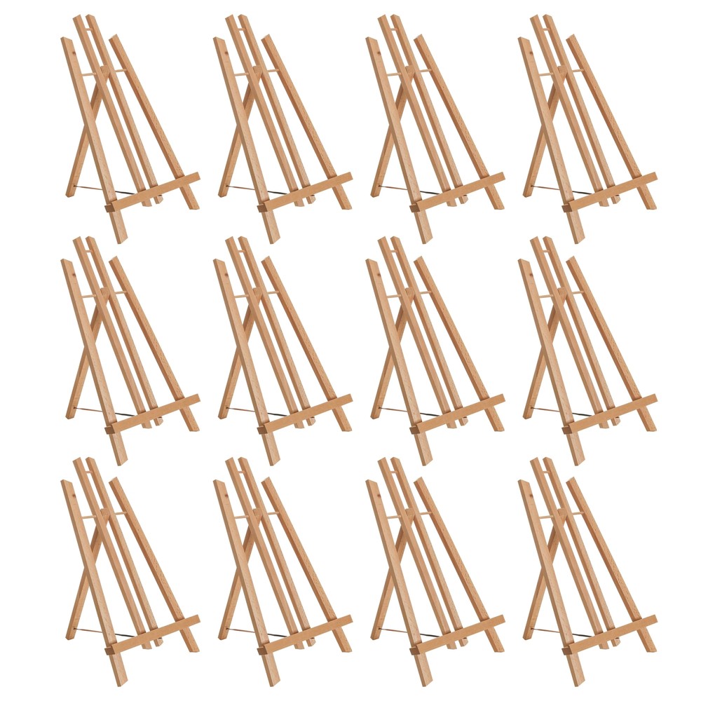 12 Pack 14″ M Tabletop Display Stand A-Frame Artist Easel Wood Beechwood Tripod