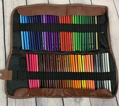 Everyday Essentials 72 Color Pencil With Roll Up Canvas Pen Bag NEW