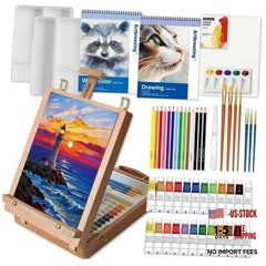 Mixed Media Art Set,55 Pack Painting Supplies Kit with Tabletop Mixed Media Set