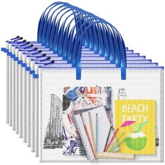 10 Pcs Art Portfolio Bags, 19 x 25 Inch Clear Poster Storage Bags with Zipper…