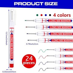 24 Pieces Deep Hole Marker Pens 20 mm Deep Drill Hole Long Nib Marker Multi