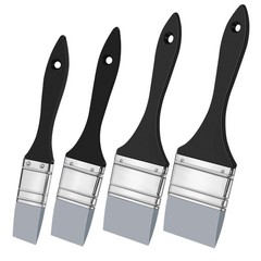 4 Pcs Silicone Paint Brush Set , 1 1.5 2 2.5 Inches Wide L2U55296