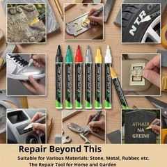 1Set/6PCS Tombstone Marker Pen Quick Drying Marker Metal Rock Wood Plastic Stone