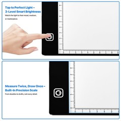 A4 LED Light Box for Tracing and Drawing – Ultra Thin Adjustable Light Table,…