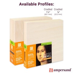 Unprimed Basswood Artist Panel 7/8 Inch Cradled Profile Wood Board 8×8