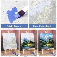 Mountain Landscape Paint by Numbers Kit for Adults, Cabin Paint by Number Kits..
