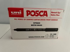 LOT OF 10 BOXES Of 6 POSCA PC-1MR MARKERS Color BLACK ROUND TIP/ EXTRA FINE