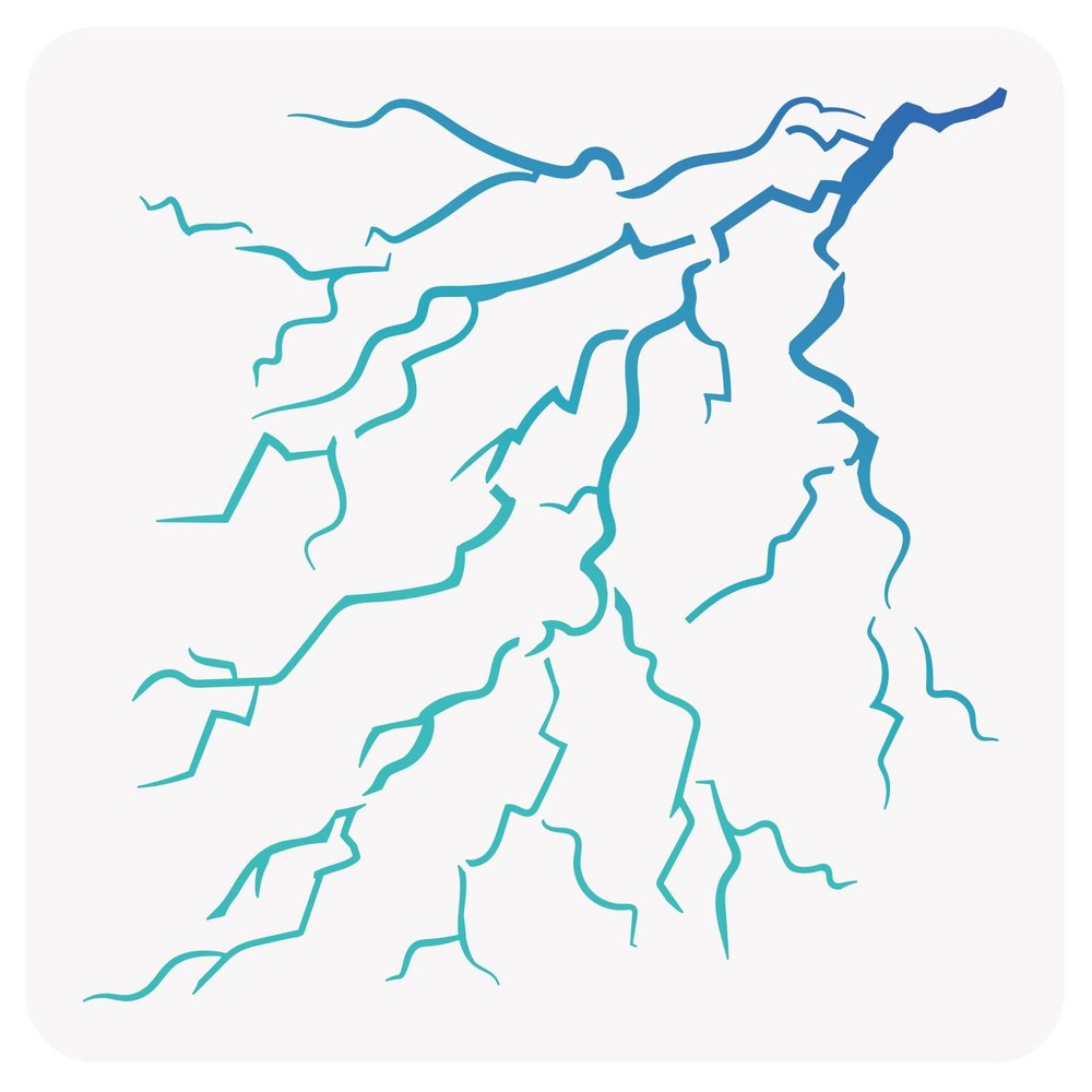 BENECREAT Lightning Bolt Stencil, 12×12 Weather Nature Storm