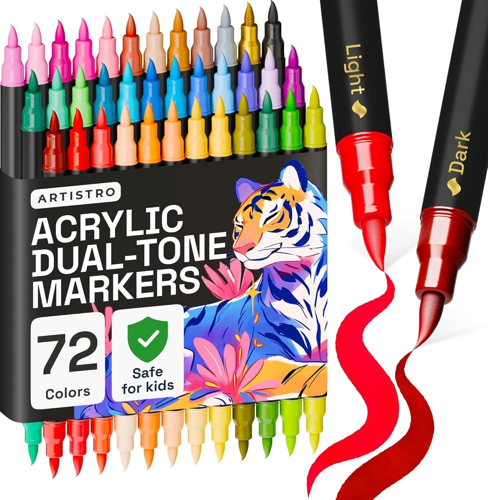ARTISTRO Paint Markers – Acrylic Pens for Rock, Glass, Fabric, DIY – Art Supplie