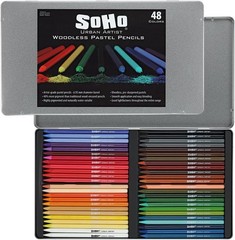 Woodless Pastel Pencils – Set of 48, Professional Artist-Grade, 40% More Past…