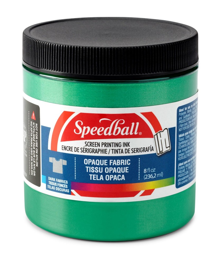004804 Opaque Fabric Screen Printing Ink 8 FL OZ Emerald Art Craft Supply