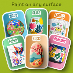 24 Precision Dual-Tip Acrylic Paint Markers – Paint Pens Set with Dot & Fine Tip