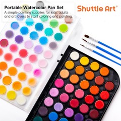 Shuttle Art 58 Pack Watercolor Paint Set, 11 Piece 48 Colors +10 Brushes