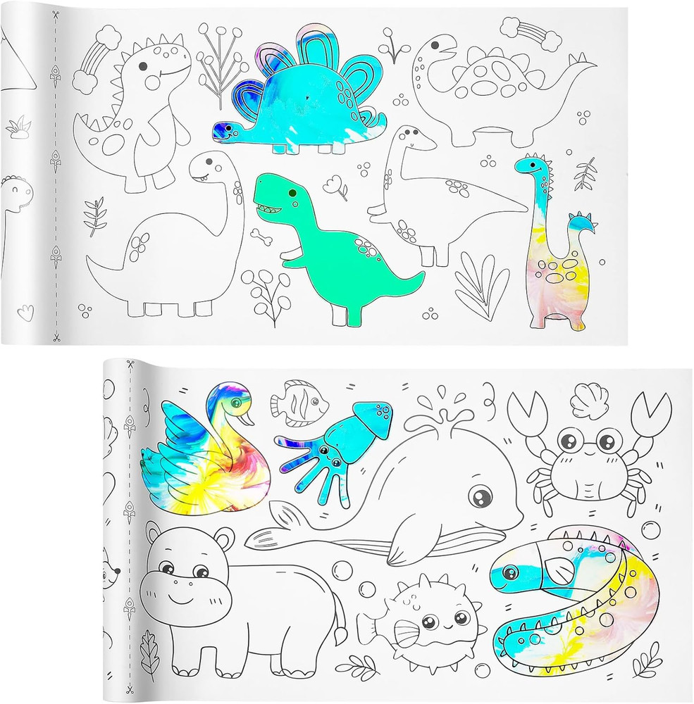 Children’S Drawing Roll Paper, 2 Rolls Coloring Paper Rolls, Sticky Paper,Diy Pa