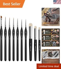 Miniature Paint Brushes Drybrush-10pcs Micro Detail Paint Brush Set, Small Fi…