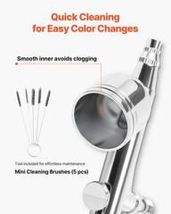 VEVOR Airbrush Kit Air Brush Kit 1/6 HP Air Compressor 1 Airbrush 3 Tips Hose