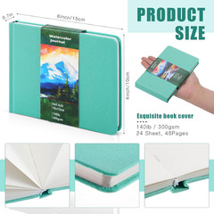 6 X 4 in Watercolor Sketchbook Journal Square Watercolor Notebook Cold Press 140