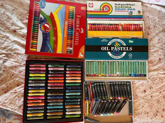 Oil Pastels 4 Sets Faber Castell Cray-Pas Sakura Gallery Pro-Art Used
