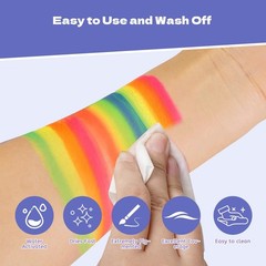 120g Large Capacity Face Painting Kit for Party – 12 x 10g Non Toxic Water Ac…