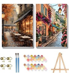 askkqtx 2 Pack Framed Paint by 8×12 Inch, Landscape 2P-BKH1538-BKH1539