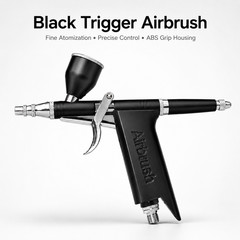 Black Trigger Airbrush Gravity Feed Spray Gun Fine Atomization for Nail Art DIY