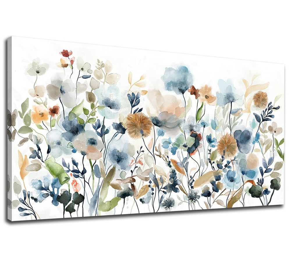 VEAEE Flowers Canvas Wall Art Wildflowers Canvas Pictures Rustic Botanical Ar…