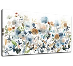 VEAEE Flowers Canvas Wall Art Wildflowers Canvas Pictures Rustic Botanical Ar…