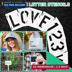 Augshy 2 Inch Letter Stencils for Painting, 56 Pcs Reusable Interlocking Letter