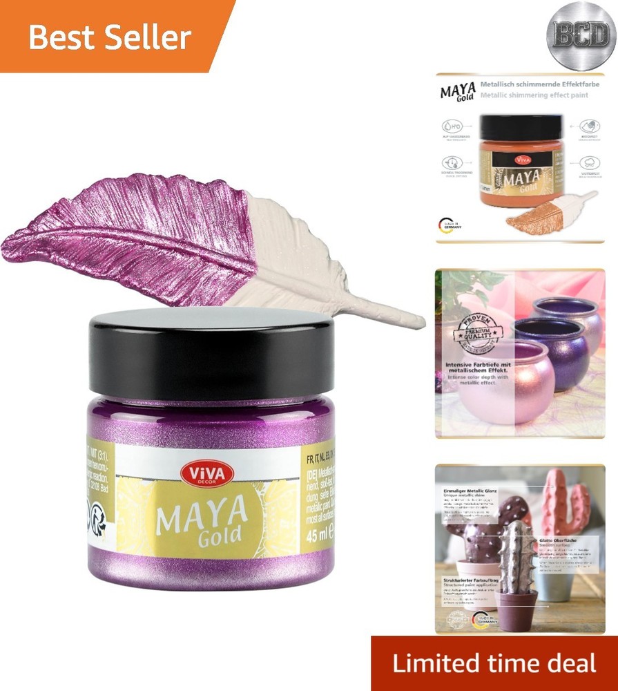 Maya Gold Rosé 1.52 Fl Oz – Shiny metallic acrylic paint for creative works o…