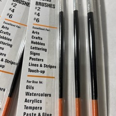 Lot Of 8 Packs Of 3-Piece Dark Ox Hair Round Artist Brushes #2, #4, #6 PRO 10107