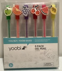 Rollerball Gel Pens Scented Ink Multicolored – Yoobi 6 Count Fruit Tops School
