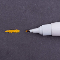12 Pc Set Yellow Fine Tip Pump Squeeze Super Met-Al Paint Marker Pens Metal Ston