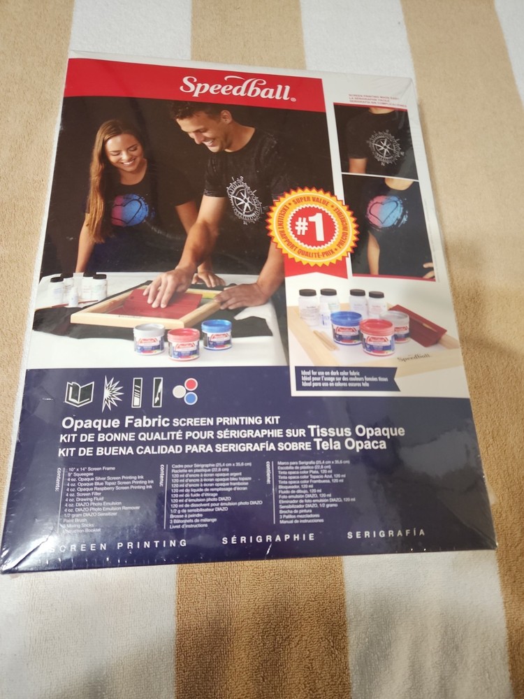 Speedball Opaque Fabric Screen Printing Kit for Dark Fabric NEW T-Shirts