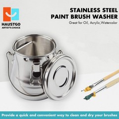 Paint Brush Washer Stainless Steel LeakProof Cleaner Oil 3 Wide x 31/4 Tall