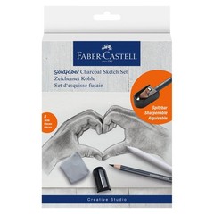 Faber-Castell Goldfaber Charcoal Sketch Set 8 Piece Drawing Kit
