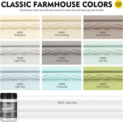 15 Pcs Chalk Furniture Paint Set, 9 Colors Ultra Matte Finish Acrylic Craft Pain
