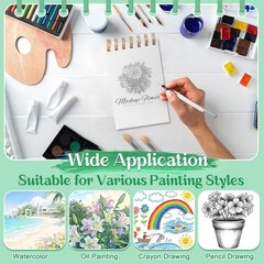 2PCS Small Watercolor Sketchbook Brushes 3.5×5.5 Inch Pad 60 Sheets Spiral