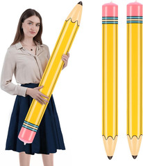 43-Inch Inflatable Pencil Giant Blow up Pencil Colorful Inflatable Crayons, Birt