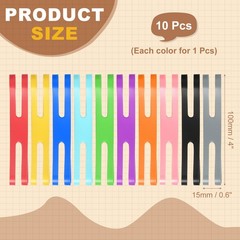 4 x 0.6 Inch 10 Pcs Silicone Elastic Rubber Wrapping Bands, Multi-Colors